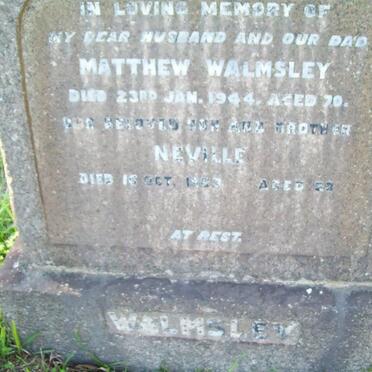 WALMSLEY Matthew -1944 :: WALMSLEY Neville -19??