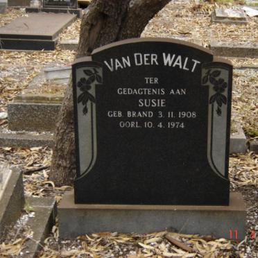 WALT Susie, van der nee BRAND 1908-1974