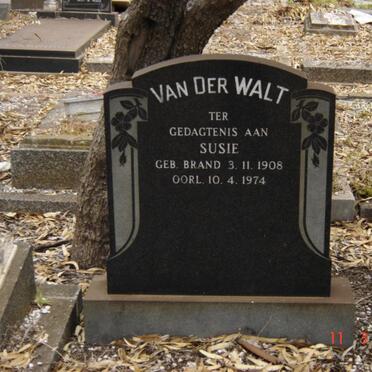 WALT Susie, van der nee BRAND 1908-1974