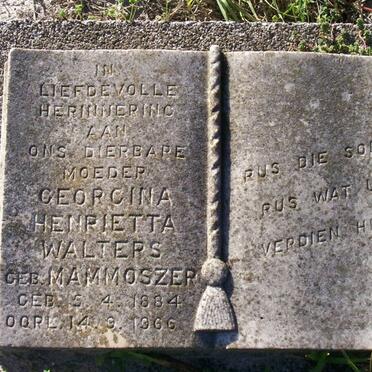 WALTERS Georgina Henrietta nee MAMMOSZER 1884-1966