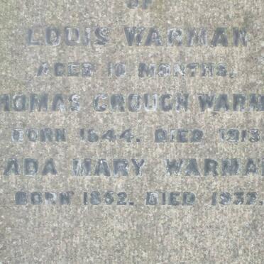 WARMAN Thomas Crouch 1844-1913 &amp; Ada Mary 1851-1932 :: WARMAN Louis