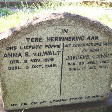 WALT Jurgens, v.d. 1900-1976 &amp; Anna S. 1928-1945