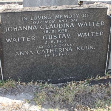 WALTER Walter Gustav -1954 &amp; Johanna Claudina -1938 :: KUUN Anna Catherina -1941