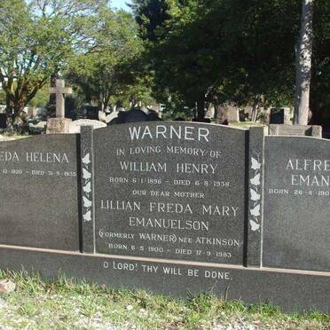 WARNER William Henry 1896-1938 :: EMANUELSON Lillian Freda Mary formerly WARNER nee ATKINSON 1900-1983