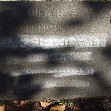 WALT Anna, v.d. nee ALBERTZEN -1953