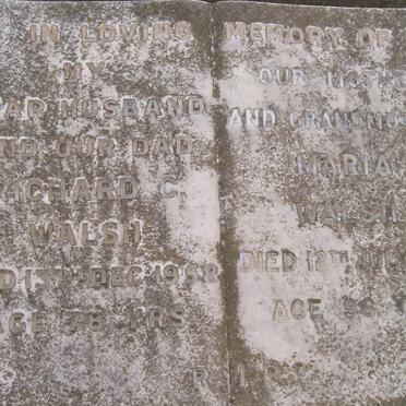 WALSH Richard -1958 &amp; Maria -1978