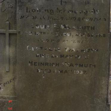 WASMUTH Heinrich -1937 :: WASMUTH Gertrude -1921 :: WASMUTH Louis E. -1961