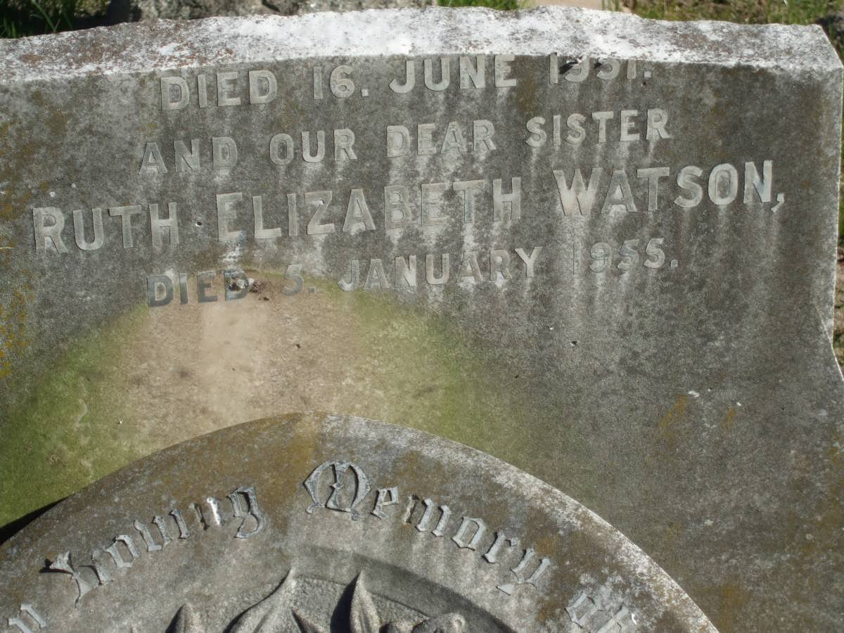 WATSON William Nyhoff -1924 :: WATSON William Henry -1930 :: WATSON Rosa Ann -1931 :: WATSON Ruth Elizabeth -1955