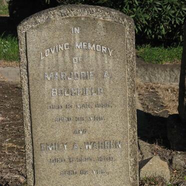 WARREN Emily A. -1940 :: BOUSFIELD Marjorie A. -1936