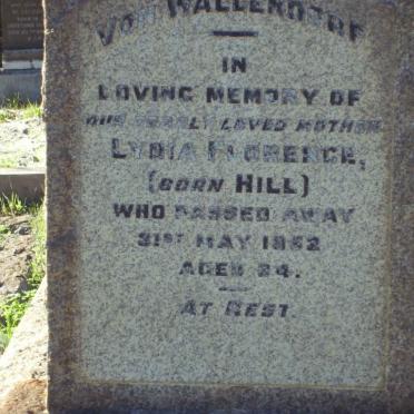 WALLENDORF Lydia Florence, von nee HILL   -1952 