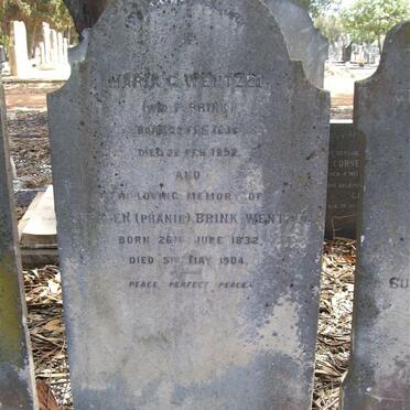 WENTZEL Stephen Brink 1832-1904 &amp; Maria C. BRINK 1836-1892