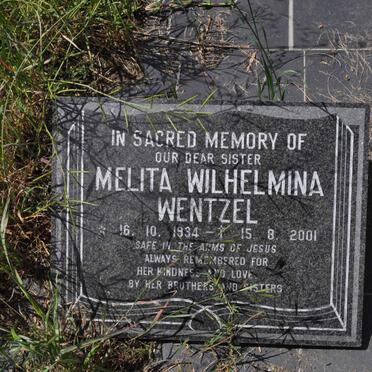 WENTZEL Melita Wilhelmina 1934-2001