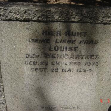 WERNICKE Louise nee WEINGARTNER 1876-1954