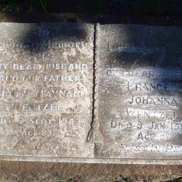 WENTZEL Henry Maynard -1943 &amp; Frances Johanna -1953