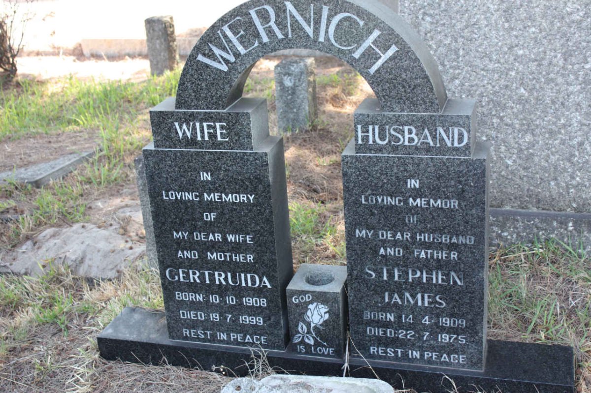 WERNICH Stephen James 1909-1975 &amp; Gertruida 1908-1999