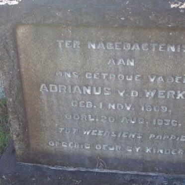 WERKEN Adrianus, v.d. 1869-1936