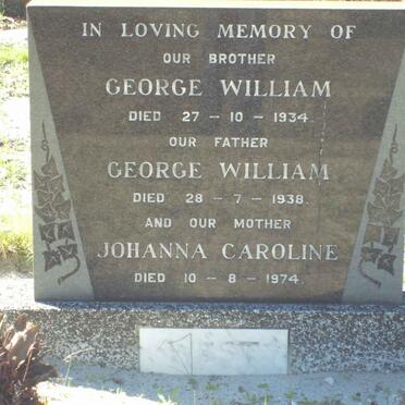 WEST George William  -1938 &amp; Johanna Caroline  -1974 :: WEST George William  -1934