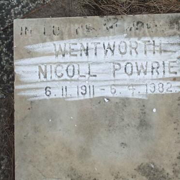 WENTWORTH Nicoll Powrie 1911-1982