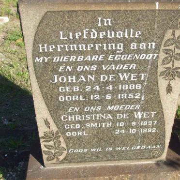 WET Johan, de 1886-1952 &amp; Christina 1897-1992