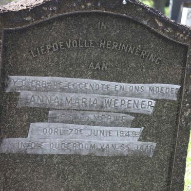 WEPENER Anna Maria nee V.D. MERWE -1949