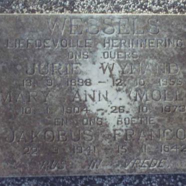 WESSELS Jurie Wynand 1898-1955 &amp; Mary Ann 1904-1973 :: WESSELS Jakobus Francois 1941-1942