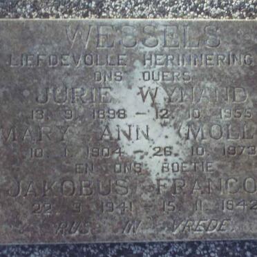 WESSELS Jurie Wynand 1898-1955 &amp; Mary Ann 1904-1973 :: WESSELS Jakobus Francois 1941-1942