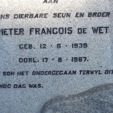 WET Pieter Francois, de 1939-1967