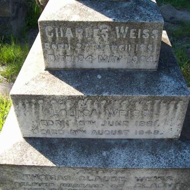 WEISS Charles 1851-1924 &amp; Louisa 1861-1948 :: WEISS Thomas Claude -1932