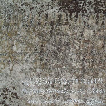 WENTZEL Peter Frederick  -1902 &amp; Hester Maria  -1956