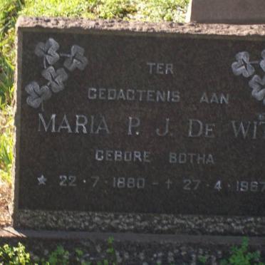 WIT Maria P.J., de 1880-1967