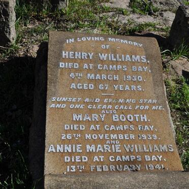 WILLIAMS Henry -1930 :: WILLIAMS Annie Marie -1941 :: BOOTH Mary -1939