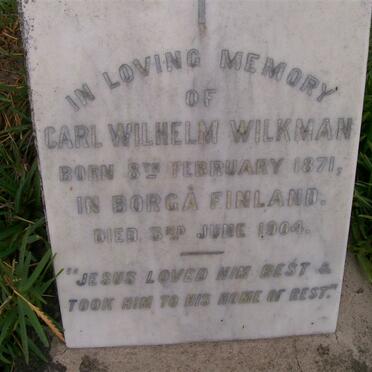 WILKMAN Carl Wilhelm 1871-1904