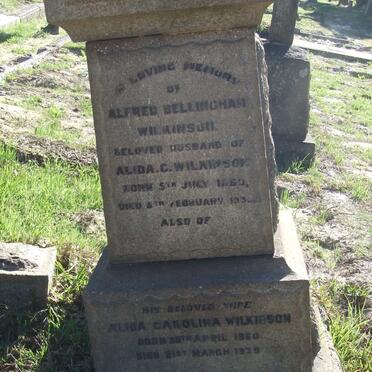 WILKINSON Alfred Bellingham 1860-1932 &amp; Alida Carolina 1860-1939