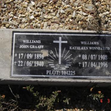 WILLIAMS John Graaff 1896-1940 &amp; Kathleen Winnefred 1908-1996