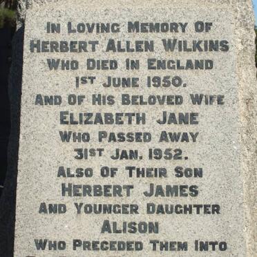 WILKINS Herbert Allen -1950 &amp; Elizabeth Jane -1952 :: WILKINS Herbert James :: WILKINS Alison