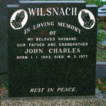 WILSNACH John Charles 1903-1977