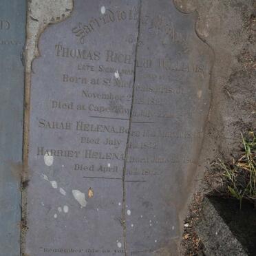 WILLIAMS Thomas Richard 1821-1879 :: WILLIAMS Sarah Helena 1845-1852