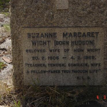 WICHT Suzanne Margaret nee HUDSON 1906-1968