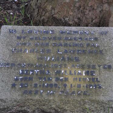 WILLIAMS Charles Lawrence -1952 &amp; Bertha VAN DEN HEUVEL 1899-1983