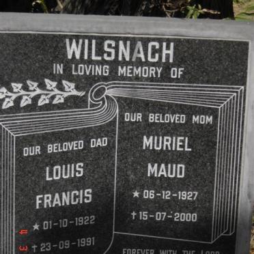 WILSNACH Louis Francis 1922-1991 &amp; Muriel Maud 1927-2000