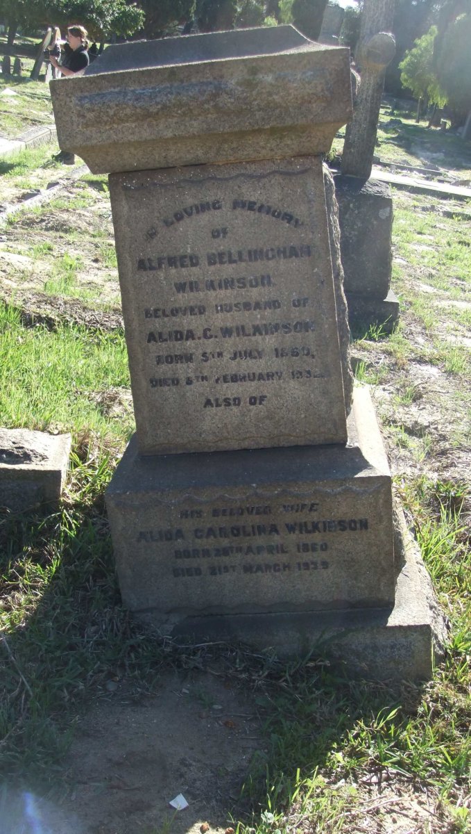 WILKINSON Alfred Bellingham 1860-1932 &amp; Alida Carolina 1860-1939
