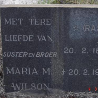WILSON Maria M. nee RAS 1896-1974
