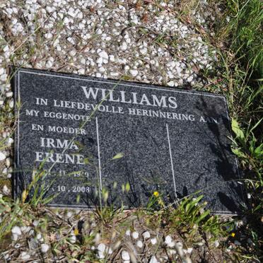 WILLIAMS Irma Erene 1940-2008