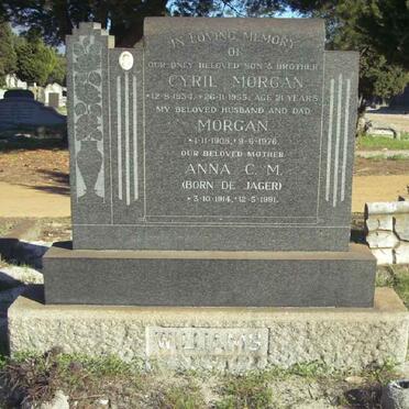 WILLIAMS Cyril Morgan 1934-1955 :: WILLIAMS Morgan 1908-1976 &amp; Anna C.M. DE JAGER 1914-1991
