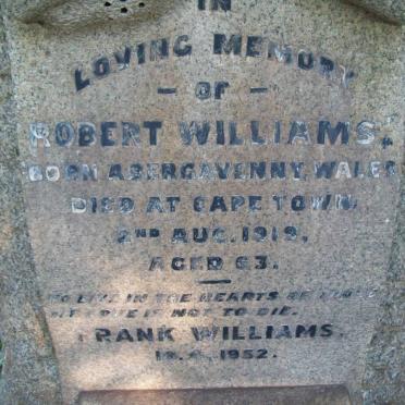 WILLIAMS Robert -1919 :: WILLIAMS Frank -1952