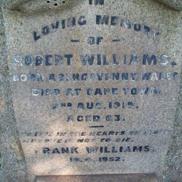 WILLIAMS Robert -1919 :: WILLIAMS Frank -1952