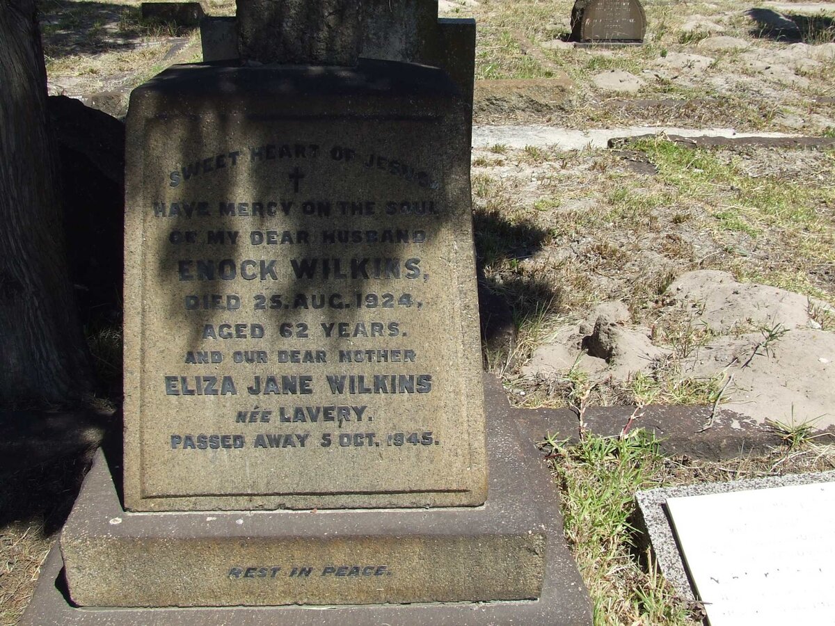 WILKINS Enock -1924 &amp; Eliza Jane LAVERY -1945