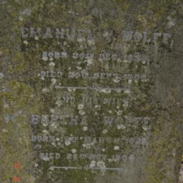 WOLFF Emanuel F. 1828-1900 &amp; Bertha 1828-1904