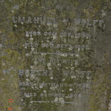 WOLFF Emanuel F. 1828-1900 &amp; Bertha 1828-1904