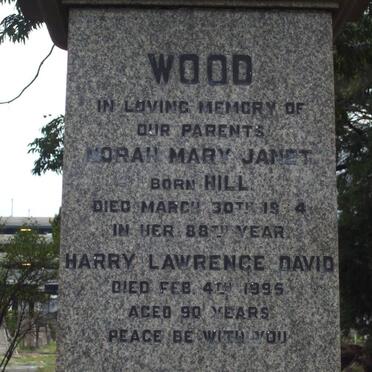 WOOD Harry Lawrence David -1995 &amp; Norah Mary Janet HILL -19?4